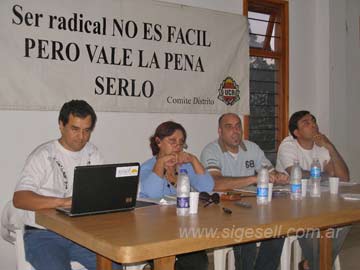 Montenegro, Olivares, Esteban y Cordoba durante la presentacin