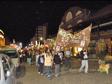 La manifestacin por el centro de la ciudad. Fue el viernes pasado