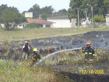 Bomberos en plena labor, durante el fin de semana (foto: Bomberos Voluntarios)    