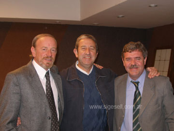 Cobos junto a Carlos Katz y Luis Baldo, luego de la reunin mantenida con dirigentes