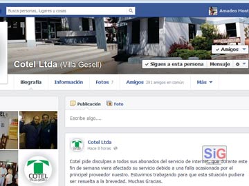 El facebook de Cotel, y un atinado pedido de disculpas por los problemas