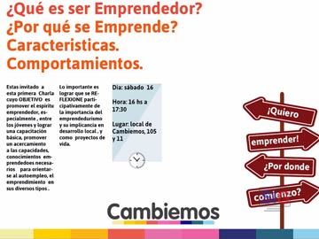 Cambiemos y una charla que busca fomentar el espiritu emprendedor