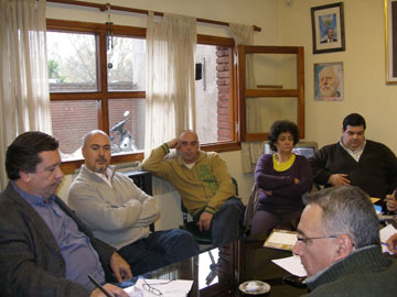 Erneta en la reunin con los concejales, este lunes