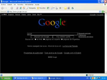 Google apareci hoy con fondo negro