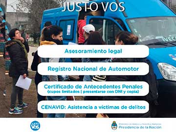 el movil de asesoramiento estar en la Plaza Carlos Gesell, este viernes