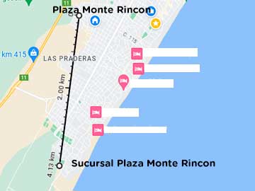 El pedazo que le falta a la plaza de Monte Rinc est a 4.1 km.. perdida para el barrio