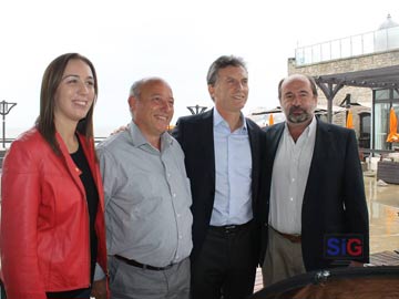 Maria Eugenia Vidal, Galli, Macri y Salas despus del encuentro (foto gentileza JM Salas)